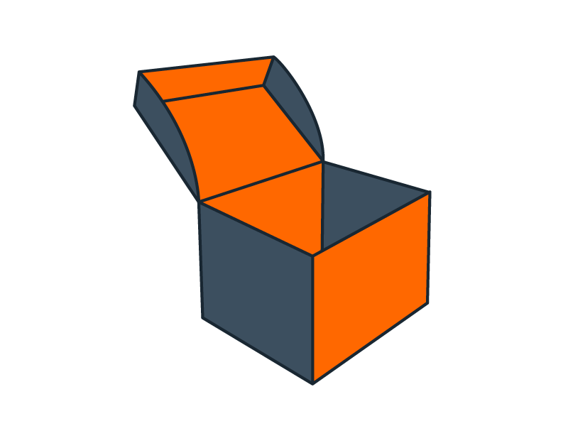 Boîte à rabat cube