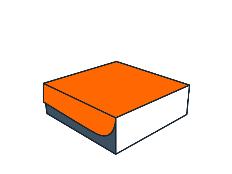 Boîte à rabat carrée
