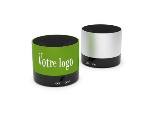 Enceinte bluetooth classique verte ou argentée personnalisable