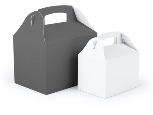 2 boîtes à emporter personnalisables grises et blanches