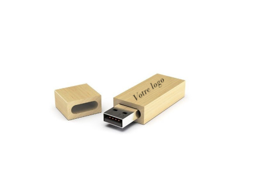 Clé USB bois clair à personnaliser