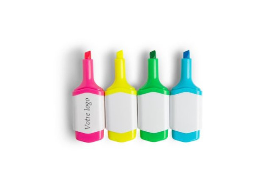 4 surligneurs minis ouverts blancs à customiser