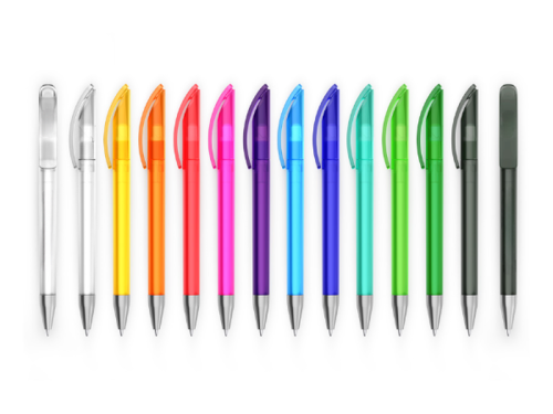 14 stylos à bille Prodir DS3 effet givré colorés