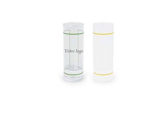 2 verres à eau de vie cylindriques transparents à customiser