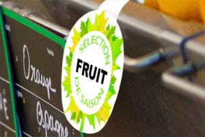 Etiquette pour stop rayon sélection fruit de saison 