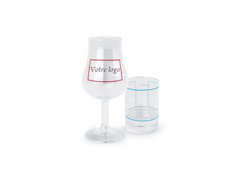 2 verres à eau de vie pour liqueur transparents personnalisables