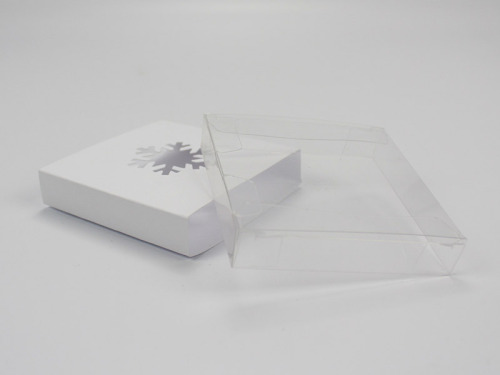 Boîte à tiroir carré blanche non imprimée avec découpe flocon
