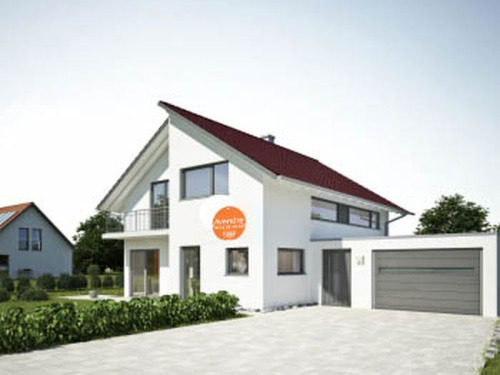 Panneau immobilier orange rond polypropylÃ¨ne alvÃ©olaire (optimisÃ©) sur une devanture de maison 