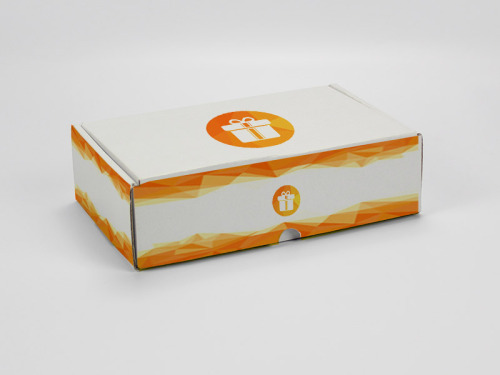 Boîte d'envoi orange et blanche personnalisée