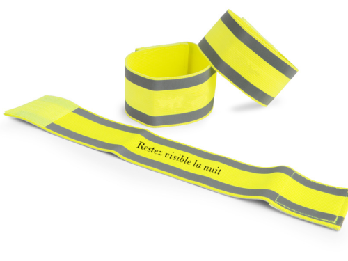 Bracelet réfléchissant jaune fluo à personnaliser