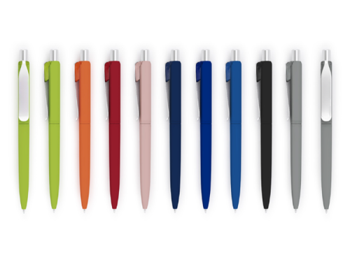 11 stylos à bille Prodir DS8 Soft Touch colorés