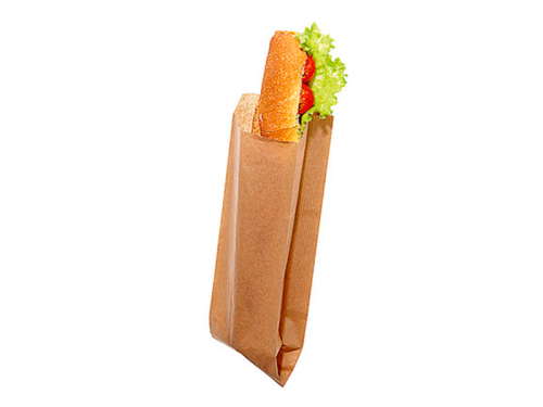 Sachet en kraft qui contient un sandwich