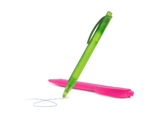 2 stylos à bille écologiques Schneider Dynamix de couleur vert et rose