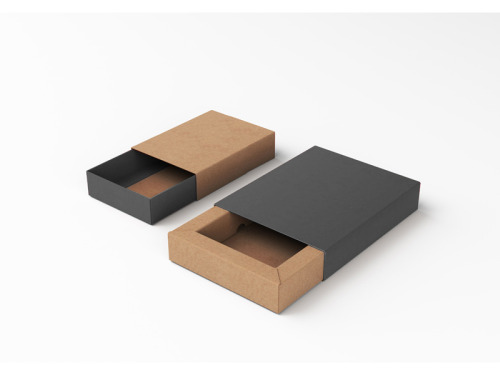 2 boîtes à tiroir rectangles demi-ouvertes