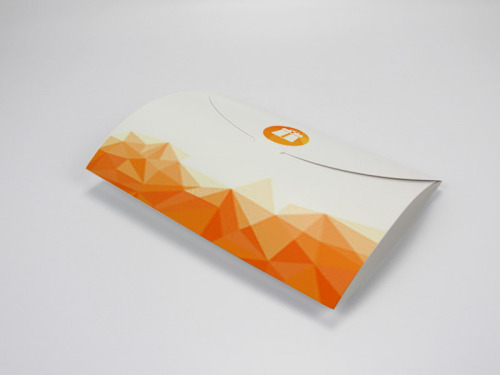 Enveloppe cadeau à rabat personnalisée orange
