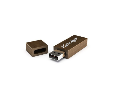 Clé USB bois foncé à personnaliser